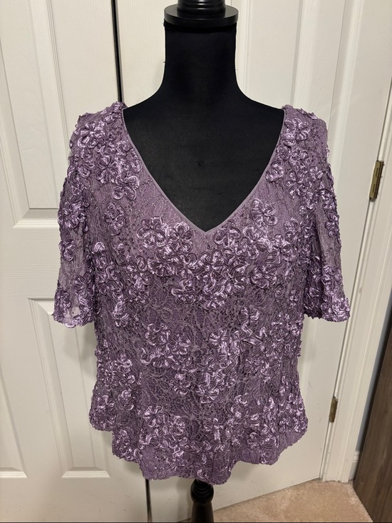 Alex Evenings Tops - Alex Evenings Embroidered Sequin Top